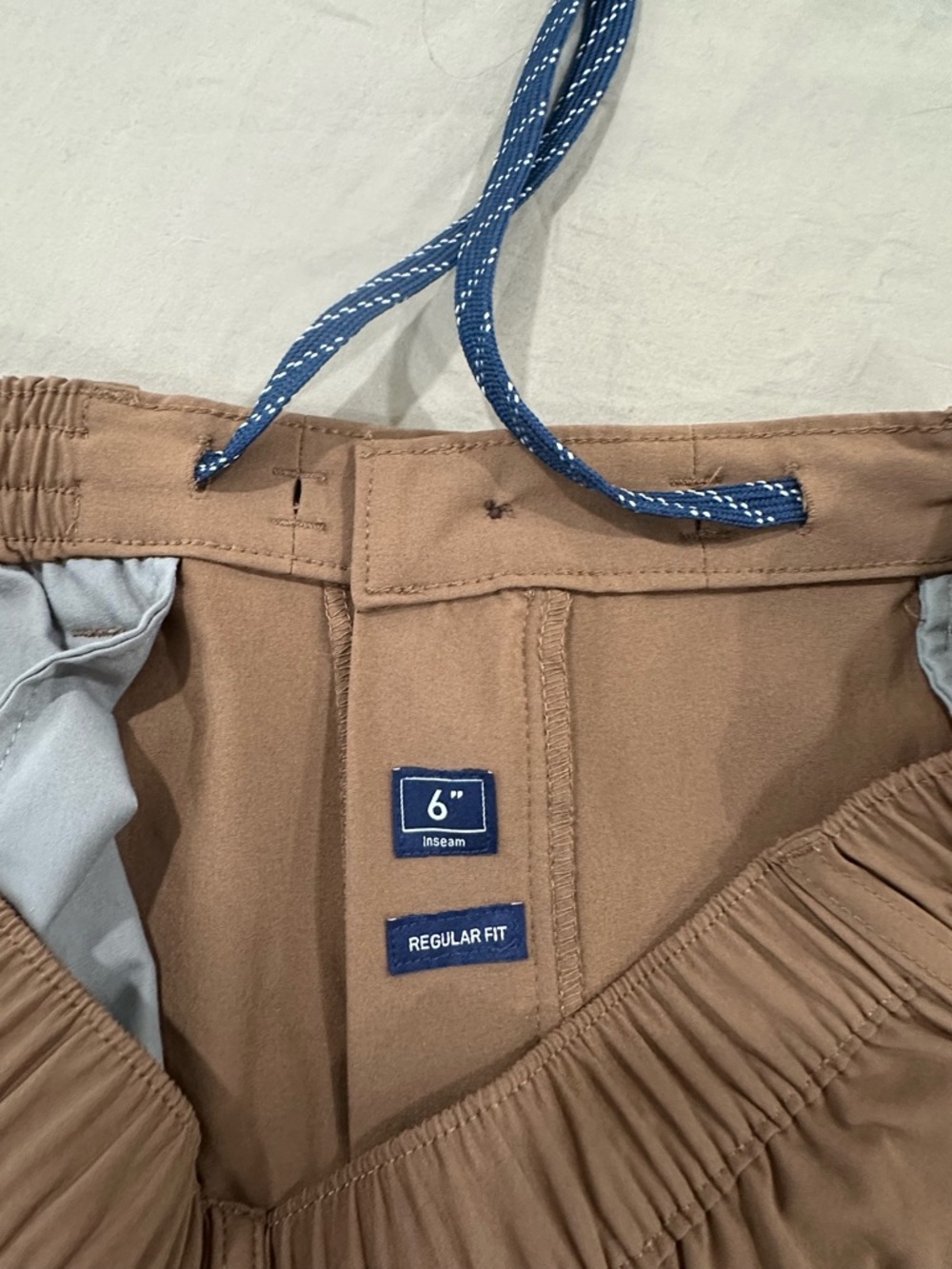 chubbies Everywhere Brown Hybrid Shorts with Navy Drawstring - Picture 4 of 9